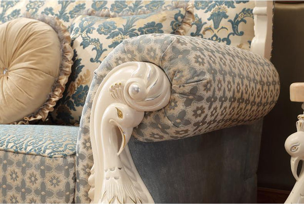 Luxury European Style solid wood fabric Sofa