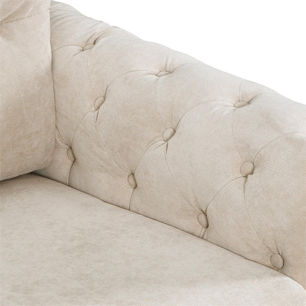 Fabric Sofa Sturdy Metal Bottom Frame Thickly Upholstered Seat Double Sofa