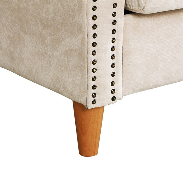 Fabric Sofa Sturdy Metal Bottom Frame Thickly Upholstered Seat Double Sofa