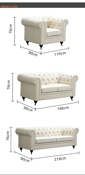 U-BEST Luxury  Vintage 2 seat Chesterfield Sofa For Hotel/Villa,European design comfortable living room furniture