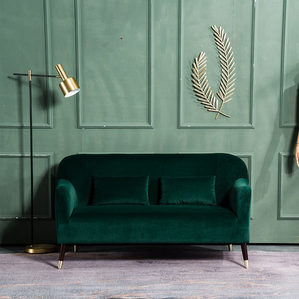 Nordic Style Iron Metal Matte Velvet Oblong double-seat  Sofa Chair