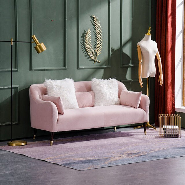 Nordic Style Iron Metal Matte Velvet Oblong double-seat  Sofa Chair